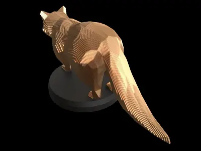 Parametric Raccoon Low-poly 3D model