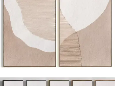 Plaster Two Photo Frame 85 Low-poly 3D model