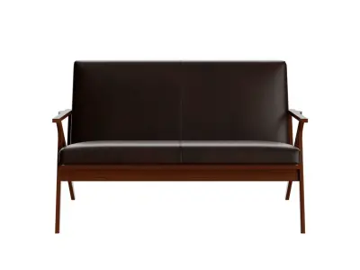 Cavell Leather Loveseat 3D model