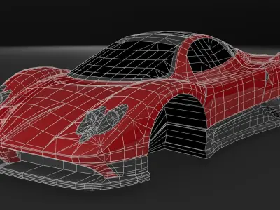 Pagani Zonda F Low-poly 3D model