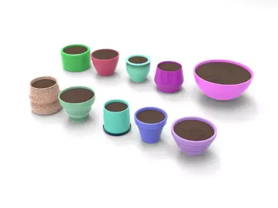 Pots pack 3D model