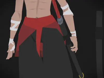 Colorly - Samurai Guy - Game Ready - Rigged - Customizable Low-poly 3D model