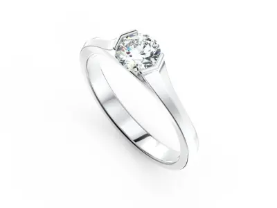 Ring with one gemstone Free 3D model buy