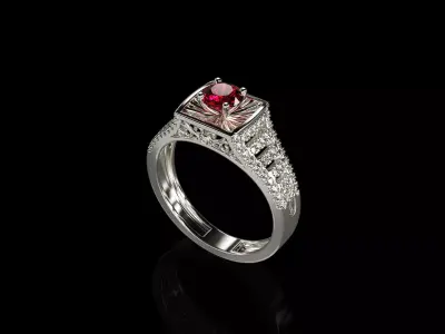 Engagement ring design 3D print model