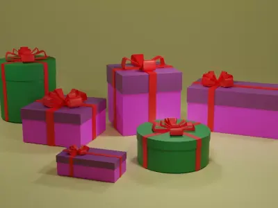 3D rendering gift wrapping Free low-poly 3D model