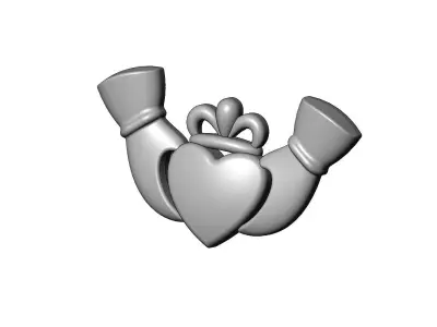 Claddagh heart crown onlay and molding relief 3D print model