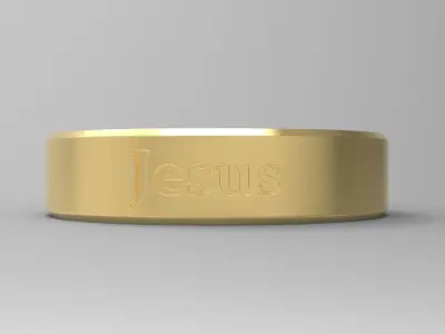 Jesus Ring Gold 3D print model