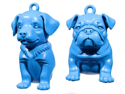 Dog pendants 3D print model