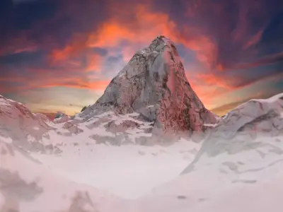 Winter mountain with texture inside  Free 3D model