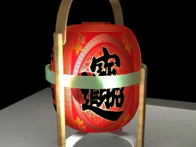 Chinese red lantern 3D model 6