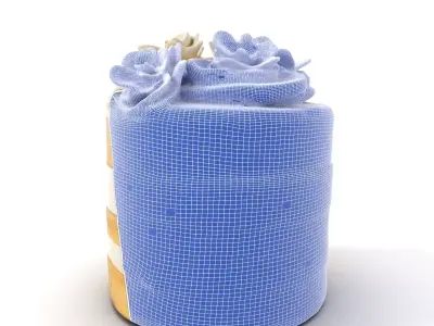 Elegant Floral Cake model pack Low-poly 3D model