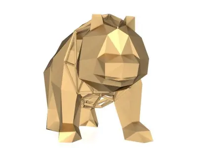 Polygonal Panda Parametric Low-poly 3D model