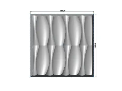 Symmetrical organic dune 3d wall decor panel relief 3D print model