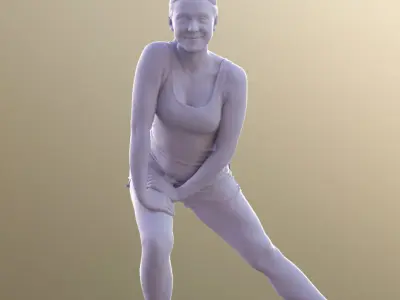 Nelly 10741 - Athletic Woman Stretching Low-poly 3D model