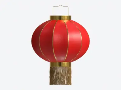Oriental Traditional Hanging Paper Lantern 03 3D model