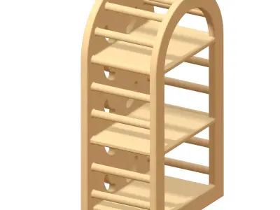 Wooden Wall Mount Stand 3D print model