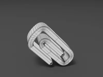 Clip e mail logo Low-poly 3D model