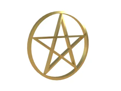 Pentagram Symbol v2 003 Low-poly 3D model