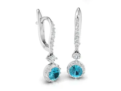 Earring E20 The luxury female earring with gems 3D print model