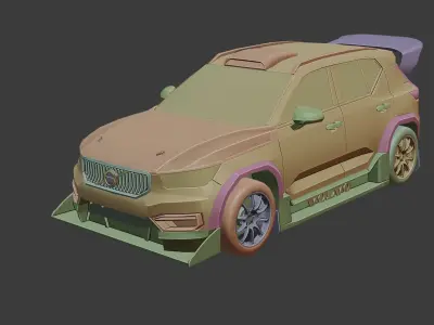Volvo XC40 racing version Low-poly 3D model
