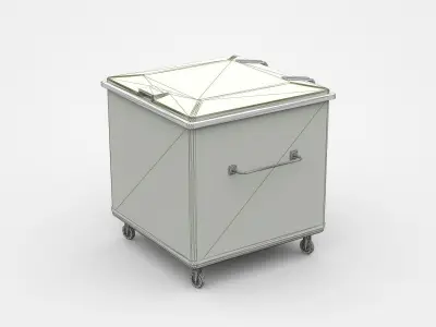 Industrial Container Cart On Wheels With Handle 3D model