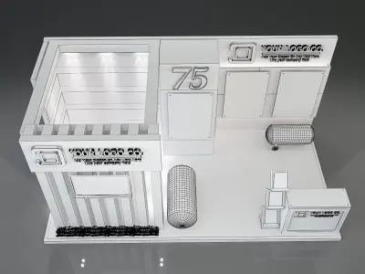 Booth Exhibition Stand a203 no seg 3D model
