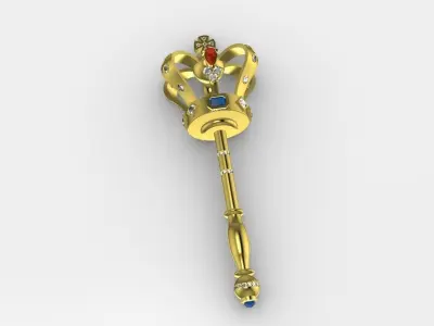 royal scepter pendant 3D print model