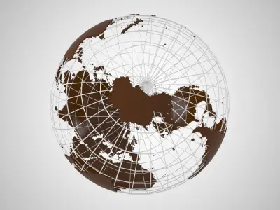 Globe News Skeleton Expresso Color 3D model