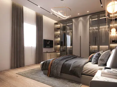 modern bedroom 3d model luxury design 3D model