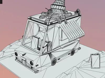 Fhs Ice Cream Truck Low-poly 3D model