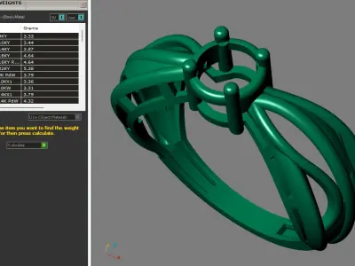 Rings for Women Womens Rings Stone Ring Ready STL 3DM Models  3D print model 10