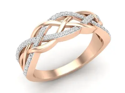 AV 664 Diamond Ladies Bridal Wedding Band Stackable Ring 3D print model