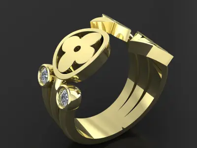 Louis Vuitton ring 3D PRINTING MODEL 3D print model