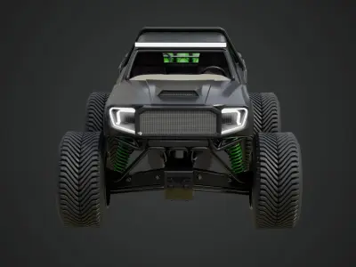 Black Matte Trophy Truck 3D model