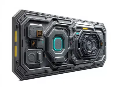 Futuristic Control Panel model pack Low-poly 3D model