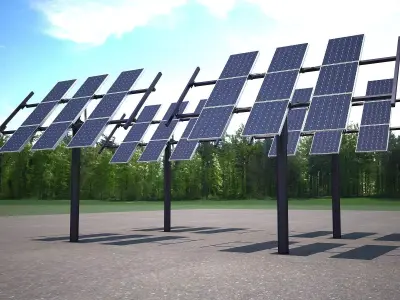 Solar Panel Traking System 3D model