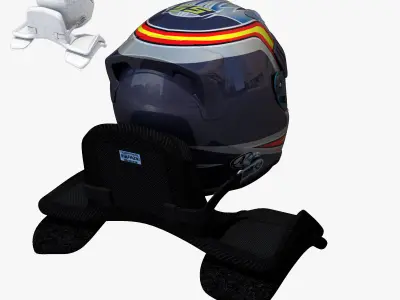 Sainz helmet 2017 Low-poly 3D model