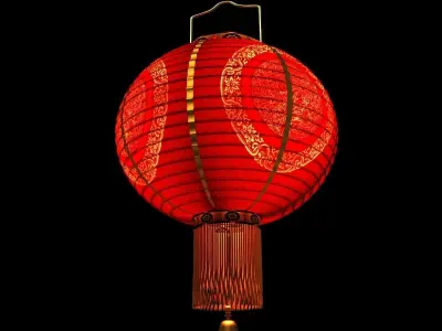Chinese Red Lantern 3D model 11