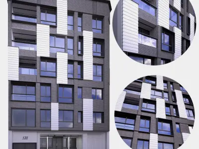 Building 3 modern apartment 3D model