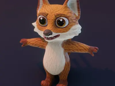 Cartoon Fox Animated 3D Models Low-poly 3D model