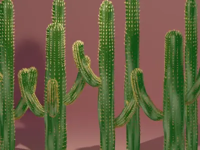 CACTUS MODELING IN BLENDER 3D model