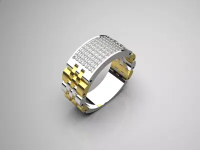 Luxury man Rolex design diamond ring model ror0009 3D print model