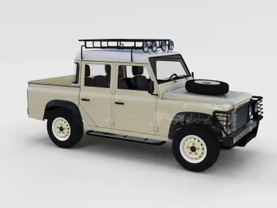 Full Land Rover Defender 110 Double Cab Pick Up rev 3D model