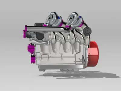 SR20 Engine x3 combos ITB Turbo Twin Turbo 3D print model