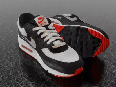 NIKE AIR MAX 90 3D SHOES Low-poly 3D model