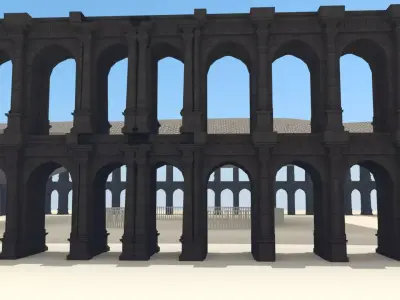 THE GRANDE BOURSE or THE COLONNADES Low-poly 3D model