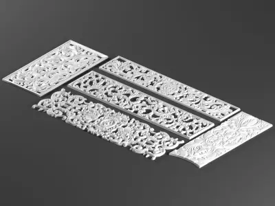 5 ornamental classic decoration 3d model kitbash vol 37 3D model