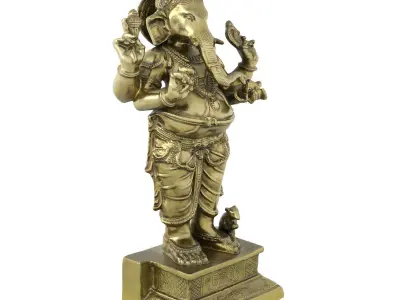 Ganesha Metal Statue Low-poly 3D model