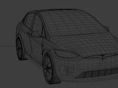 Tesla Model X electric car Low-poly 3D model