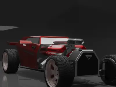 Stunning Hot Rod Concept Car 3D Model 3D model
